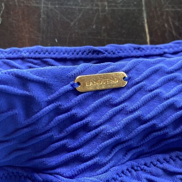 Land’s End Textured tummy control swim skirt bottom with panty purple 10 - Picture 5 of 9